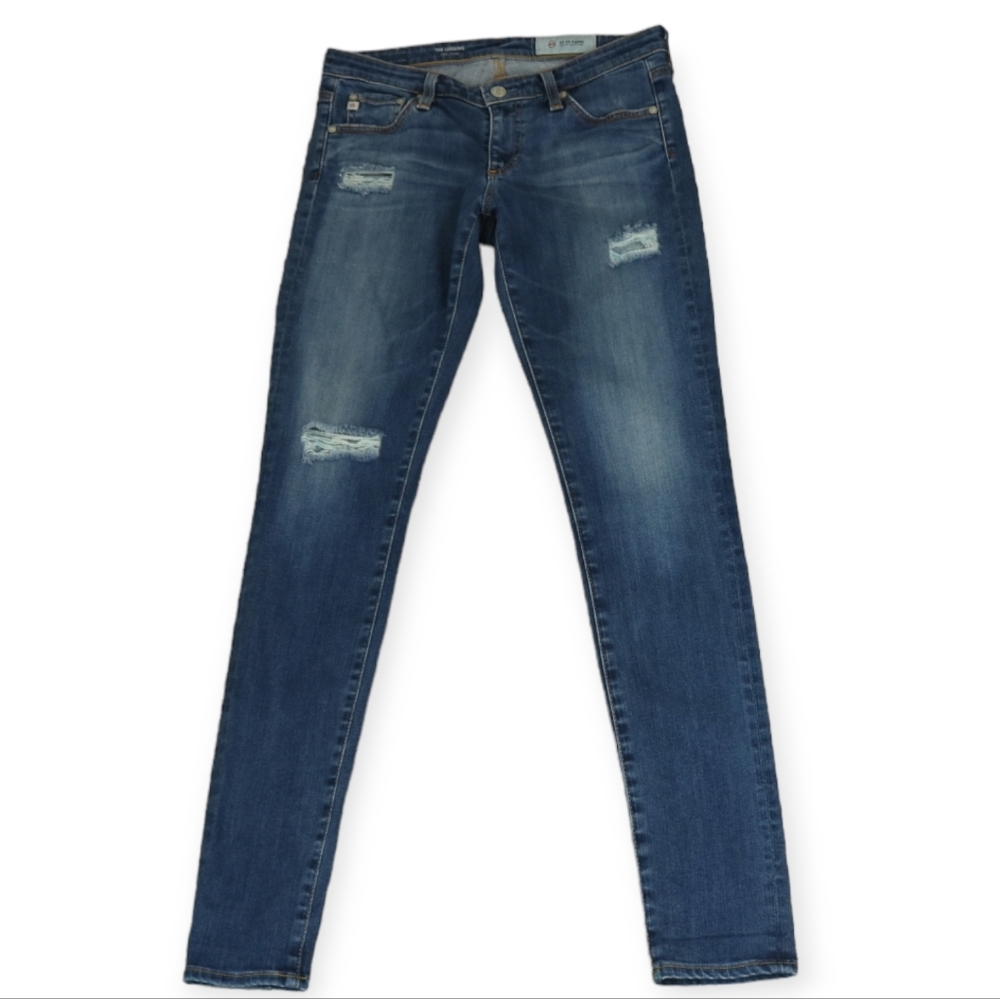 AG Adrianna Goldschmeid The Legging Super Skinny Destroyed Denim Jeans